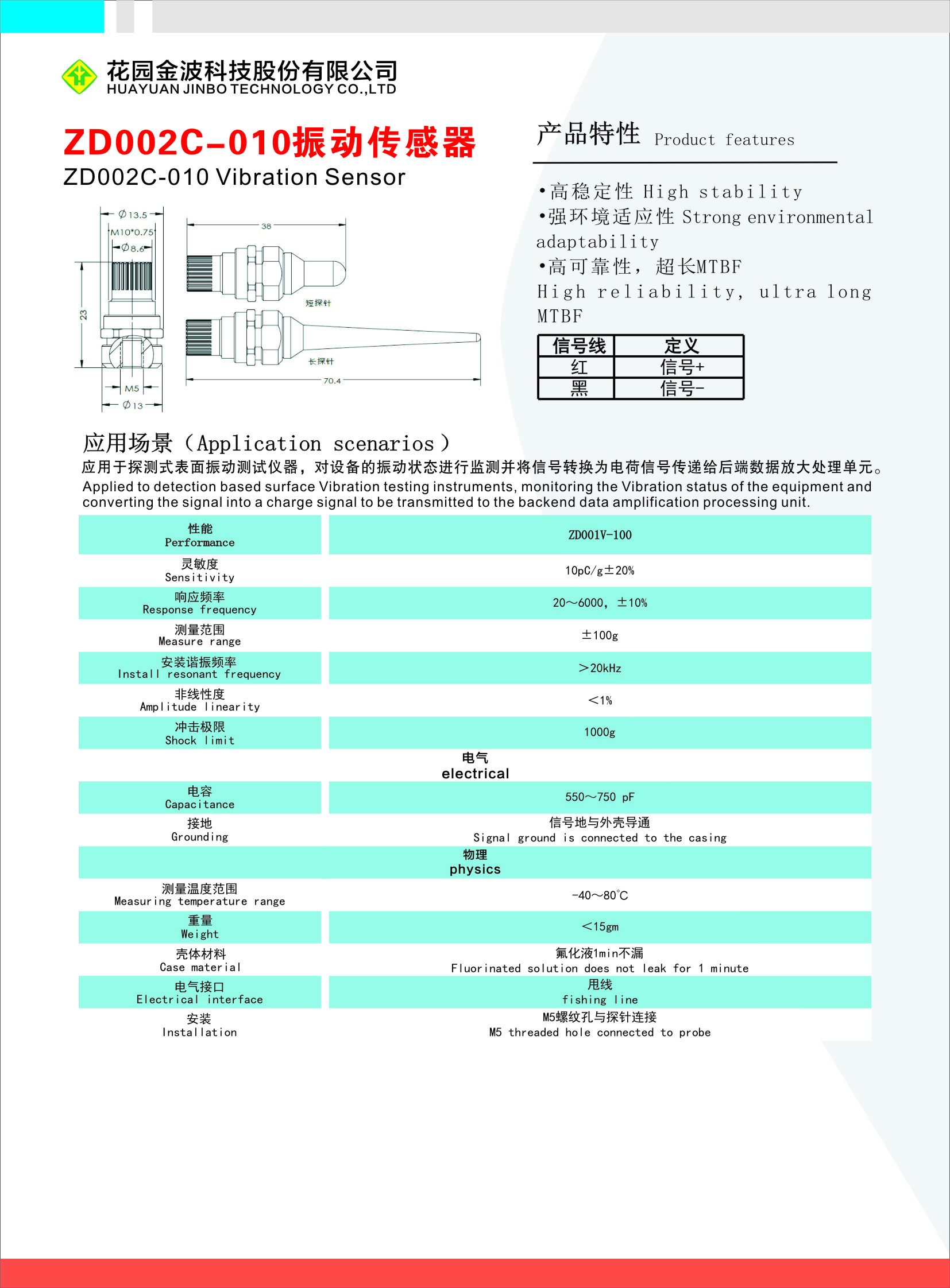 Vibration Sensor official product sheet